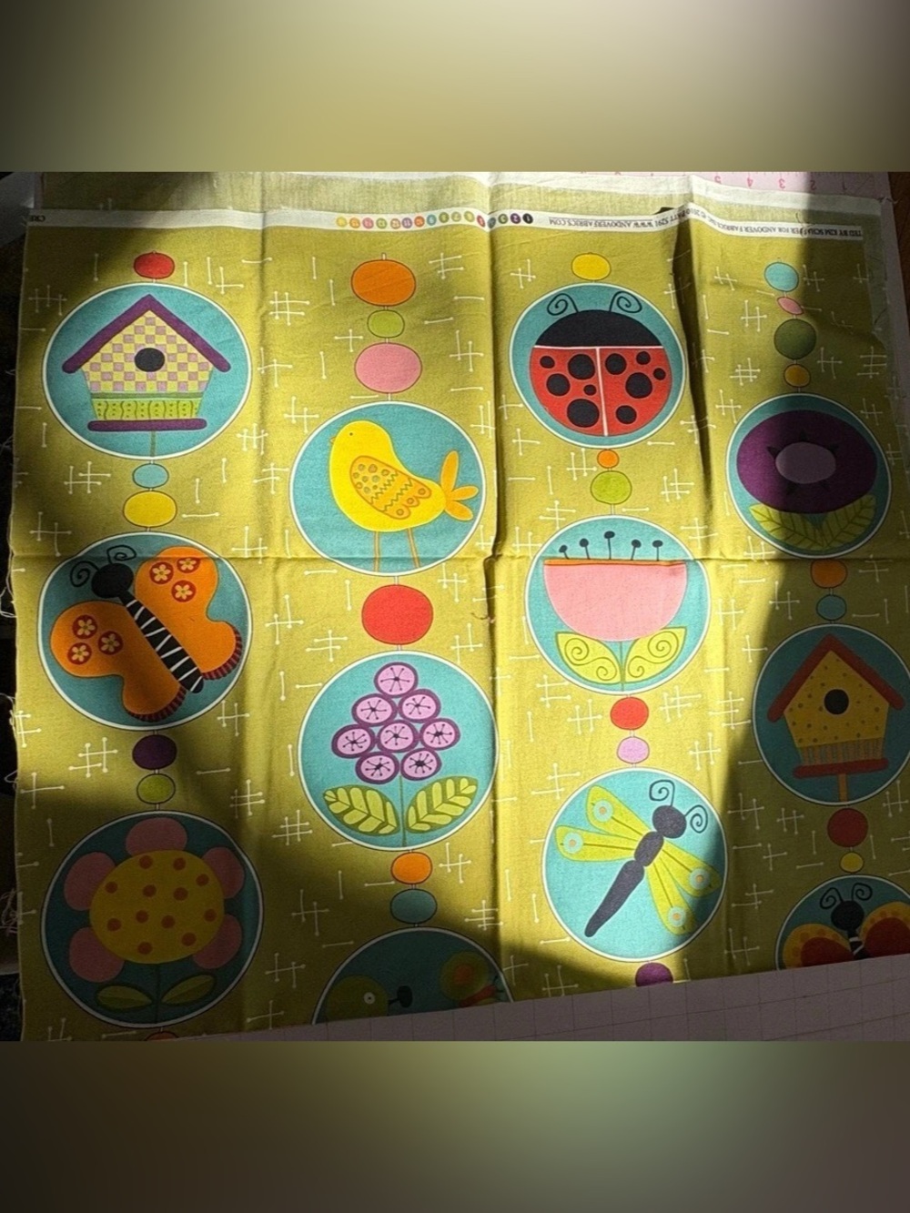 Andover Fabrics Four All Seasons: Spring by Kim Schaefer Fabric Panel Green